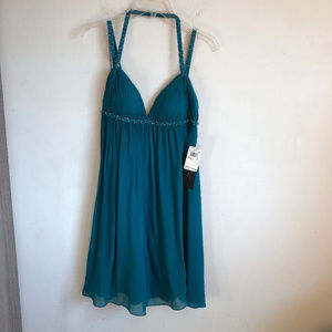 Aidan Mattox Niteline Teal Silk Party Dress 4